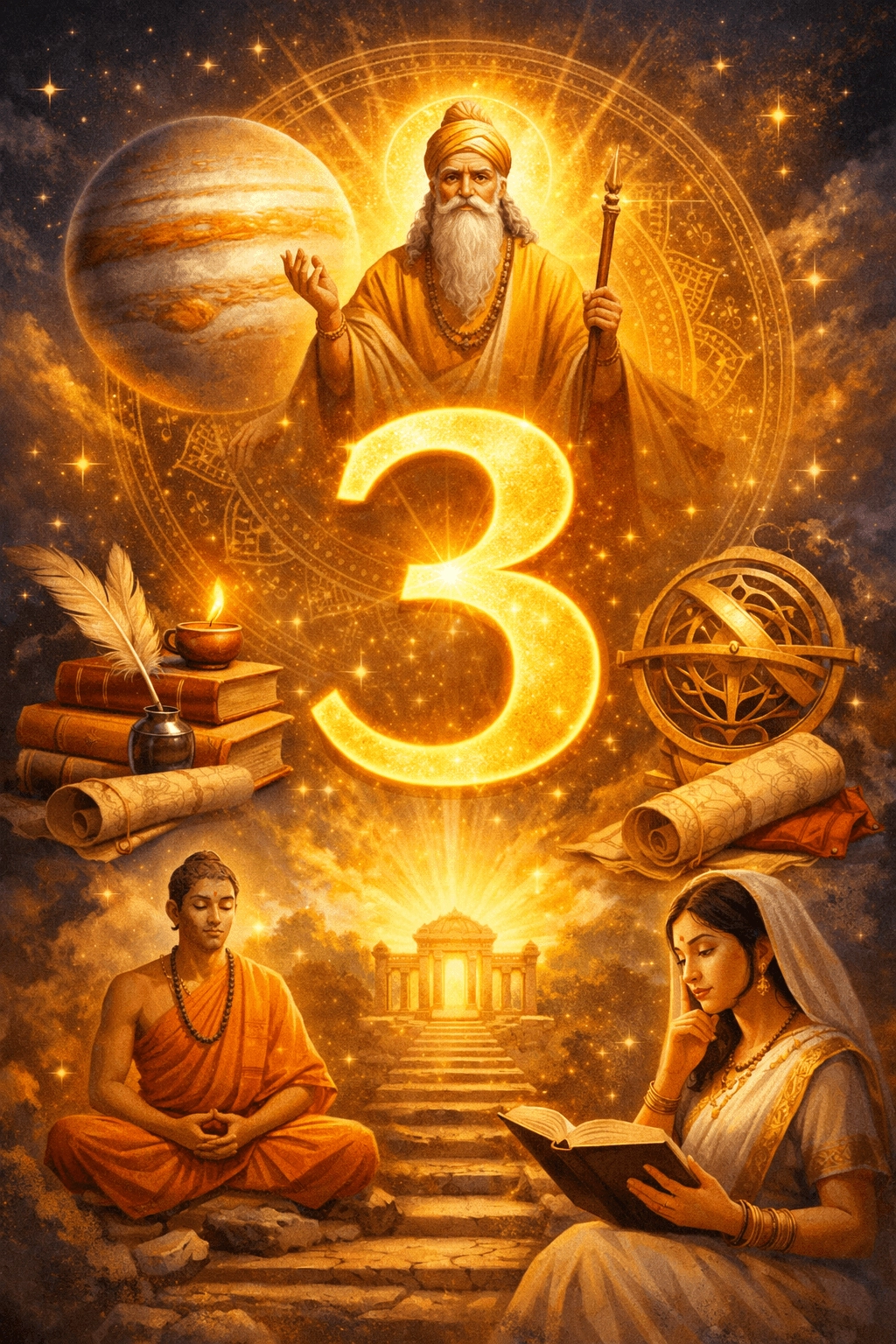 Число 3 в Ведической Нумерологии: юпитерианские знания и мудрость
